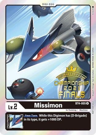 Missimon (2021 Championship Finals Event Pack Alt-Art Gold Stamp Set) — Digimon Card Game card