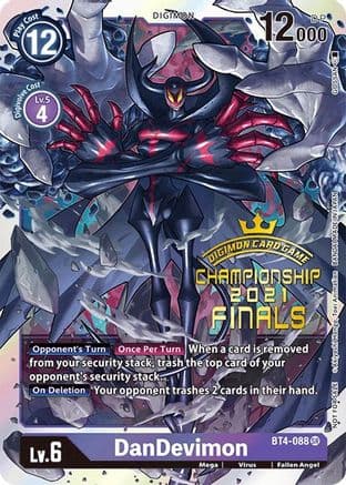 DanDevimon (2021 Championship Finals Event Pack Alt-Art Gold Stamp Set) — Digimon Card Game card