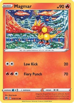 Magmar — SWSH09: Brilliant Stars Pokémon TCG card by Shinji Kanda