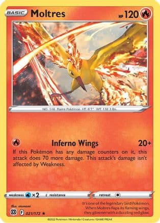 Moltres — SWSH09: Brilliant Stars Pokémon TCG card by otumami