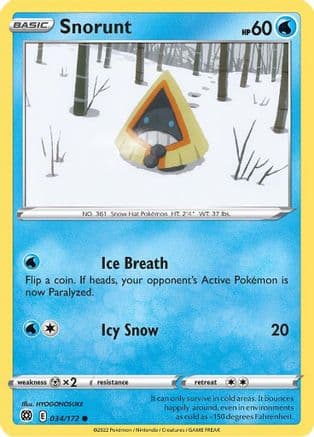 Snorunt — SWSH09: Brilliant Stars Pokémon TCG card by otumami