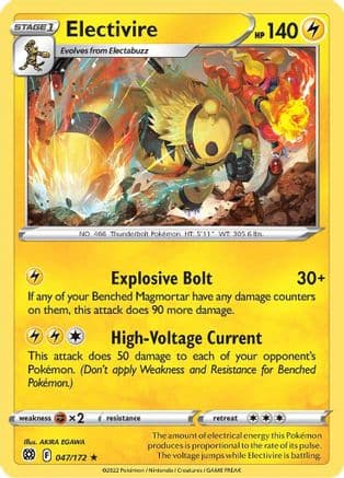 Electivire — SWSH09: Brilliant Stars Pokémon TCG card by AKIRA EGAWA