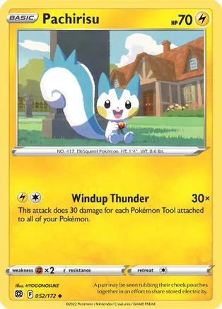 Pachirisu — SWSH09: Brilliant Stars Pokémon TCG card by HYOGONOSUKE