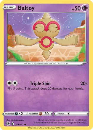 Baltoy — SWSH09: Brilliant Stars Pokémon TCG card by Kyoko Umemoto