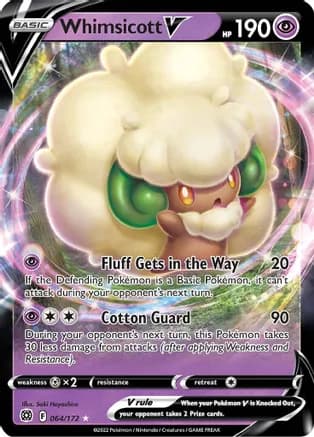Whimsicott V — SWSH09: Brilliant Stars Pokémon TCG card by Saki Hayashiro