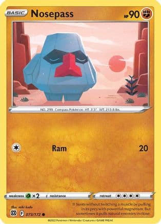 Nosepass — SWSH09: Brilliant Stars Pokémon TCG card by miki kudo