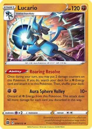 Lucario — SWSH09: Brilliant Stars Pokémon TCG card by GIDORA
