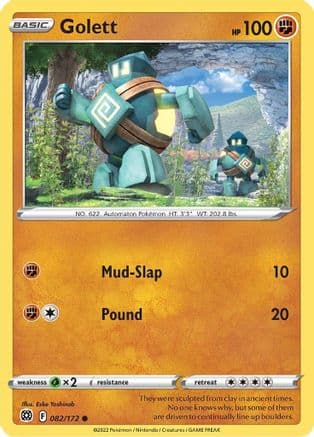 Golett — SWSH09: Brilliant Stars Pokémon TCG card by Eske Yoshinob