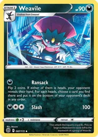 Weavile — SWSH09: Brilliant Stars Pokémon TCG card by Hasuno