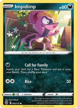 Impidimp — SWSH09: Brilliant Stars Pokémon TCG card by Rianti Hidayat