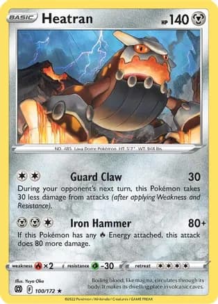 Heatran — SWSH09: Brilliant Stars Pokémon TCG card by Yuya Oka