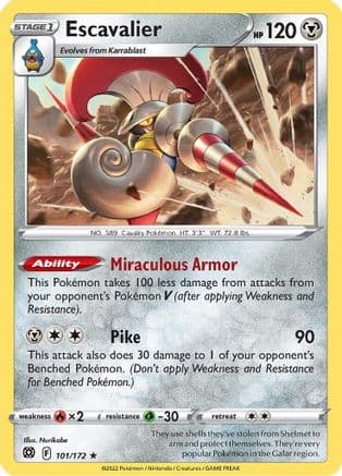 Escavalier — SWSH09: Brilliant Stars Pokémon TCG card by Nurikabe