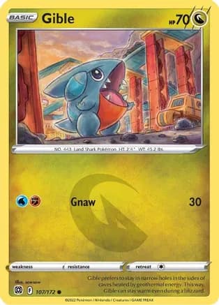Gible — SWSH09: Brilliant Stars Pokémon TCG card by sowsow