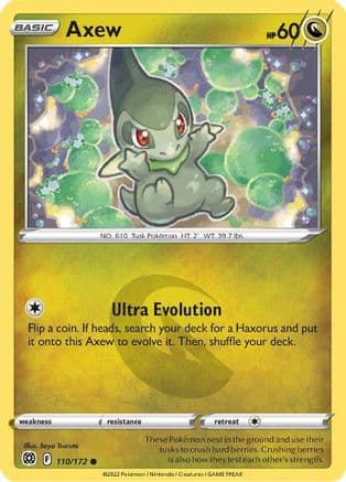 Axew — SWSH09: Brilliant Stars Pokémon TCG card by Saya Tsuruta