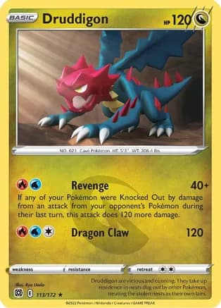 Druddigon — SWSH09: Brilliant Stars Pokémon TCG card by Ryo Ueda