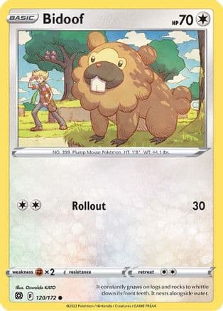 Bidoof — SWSH09: Brilliant Stars Pokémon TCG card by Oswaldo KATO