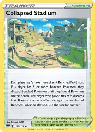 Collapsed Stadium — SWSH09: Brilliant Stars Pokémon TCG card by Oswaldo KATO