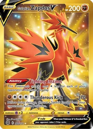 Galarian Zapdos V (Secret) — SWSH09: Brilliant Stars