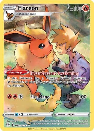 Flareon — SWSH09: Brilliant Stars Trainer Gallery Pokémon TCG card by You Iribi