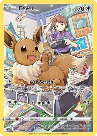 Eevee — SWSH09: Brilliant Stars Trainer Gallery Pokémon TCG card by Souichirou Gunjima