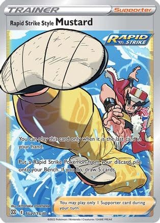 Rapid Strike Style Mustard — SWSH09: Brilliant Stars Trainer Gallery Pokémon TCG card by KIYOTAKA OSHIYAMA
