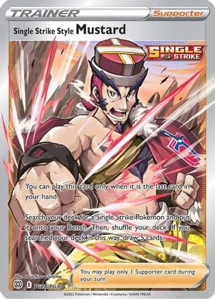 Single Strike Style Mustard — SWSH09: Brilliant Stars Trainer Gallery Pokémon TCG card by Souichirou Gunjima