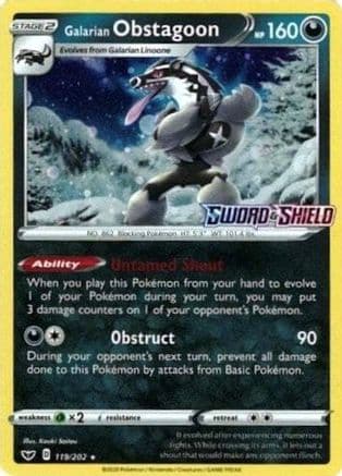 Galarian Obstagoon - 119/202 (Cosmos Holo) — Miscellaneous Cards & Products Pokémon TCG card by Ken Sugimori