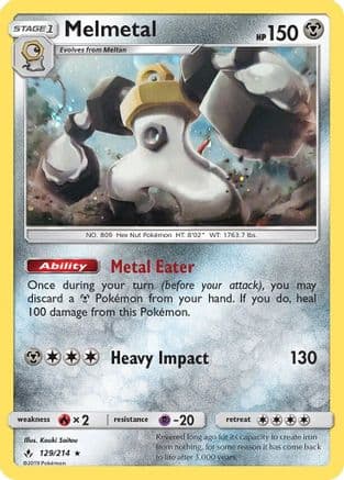 Melmetal - 129/214 (Cosmos Holo) — Blister Exclusives Pokémon TCG card by Atsuko Nishida