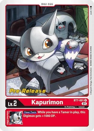 Kapurimon — Next Adventure Pre-Release Cards Digimon Card Game card by Akiyoshi Hongo, Toei Animation