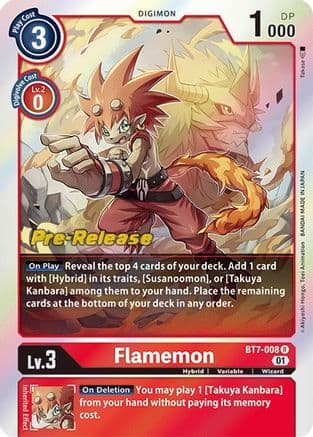 Flamemon — Next Adventure Pre-Release Cards Digimon Card Game card by Takase