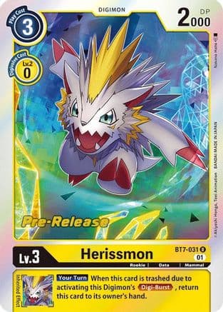 Herissmon — Next Adventure Pre-Release Cards Digimon Card Game card by Nakano Haito