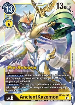 AncientKazemon — Next Adventure Pre-Release Cards Digimon Card Game card by Akiyoshi Hongo, Toei Animation, BANDAI MADE IN JAPAN