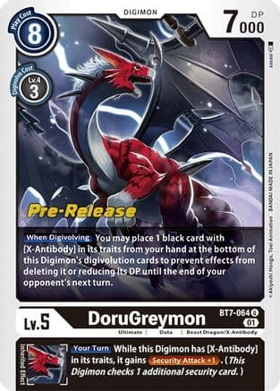 DoruGreymon — Next Adventure Pre-Release Cards Digimon Card Game card by Akiyoshi Hongō, Toei Animation