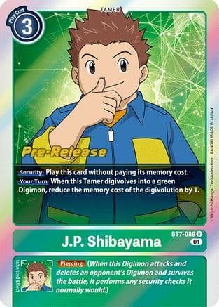 J.P. Shibayama — Next Adventure Pre-Release Cards Digimon Card Game card by Akiyoshi Hongo, Toei Animation