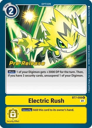Electric Rush — Next Adventure Pre-Release Cards Digimon Card Game card by Sansuke Sakuma