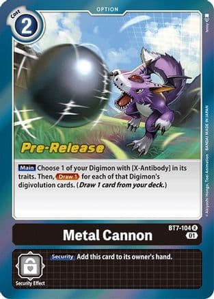 Metal Cannon — Next Adventure Pre-Release Cards Digimon Card Game card by Tetsuya