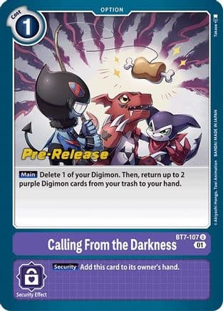 Calling From the Darkness — Next Adventure Pre-Release Cards Digimon Card Game card by Takase