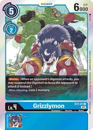 Grizzlymon - ST2-07 (Official Tournament Pack Vol.4) — Starter Deck 02: Cocytus Blue Digimon Card Game card by koki