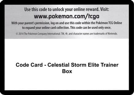 Code Card - Celestial Storm Elite Trainer Box — Pokémon TCG card