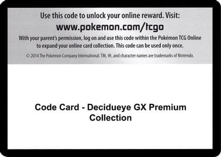 Code Card - Decidueye GX Premium Collection — SM - Guardians Rising