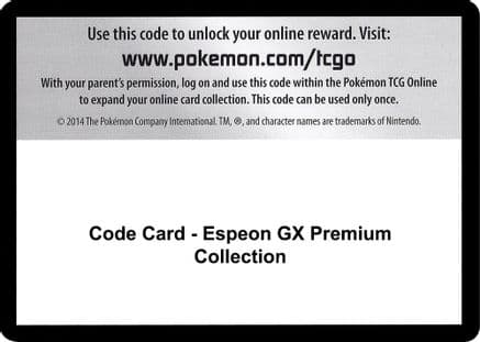 Code Card - Espeon GX Premium Collection — SM - Guardians Rising