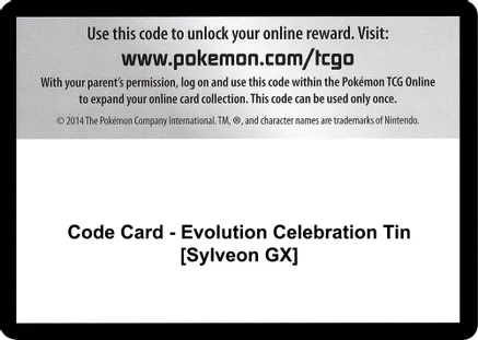 Code Card - Evolution Celebration Tin [Sylveon GX] — SM - Celestial Storm