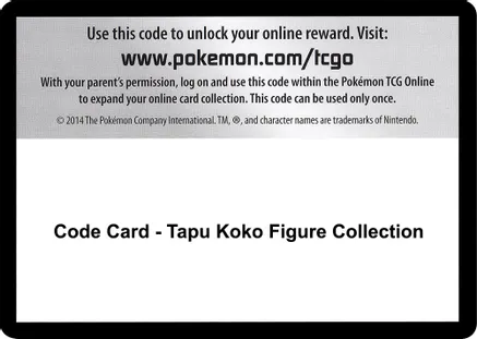 Code Card - Tapu Koko Figure Collection — SM - Guardians Rising