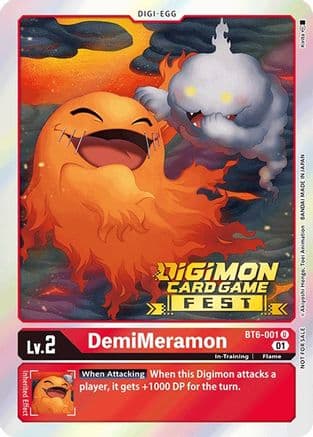 DemiMeramon (Digimon Card Game Fest 2022) — Double Diamond Digimon Card Game card by Akiyoshi Hongo, Toei Animation