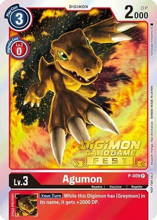 Agumon - P-009 (Digimon Card Game Fest 2022) — Digimon Promotion Cards Digimon Card Game card by Tomotake Kinoshita