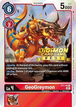 GeoGreymon (Digimon Card Game Fest 2022) — Starter Deck 07: Gallantmon Digimon Card Game card by Tanimeso