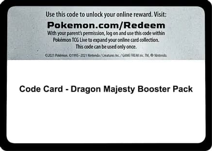 Code Card - Dragon Majesty Booster Pack — Dragon Majesty