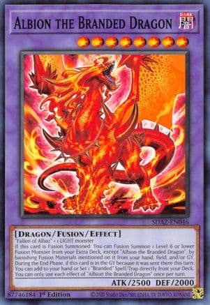 Albion the Branded Dragon — Structure Deck: Albaz Strike Yu-Gi-Oh! card by Studio Dice/SHUEISHA, TV TOKYO, KONAMI