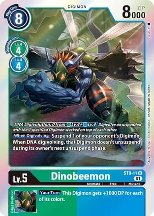 Dinobeemon — Starter Deck 09: Ultimate Ancient Dragon Digimon Card Game card by Akiyoshi Hongo, Toei Animation