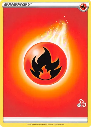 Fire Energy (#20 Cinderace Stamped) — Battle Academy 2022
